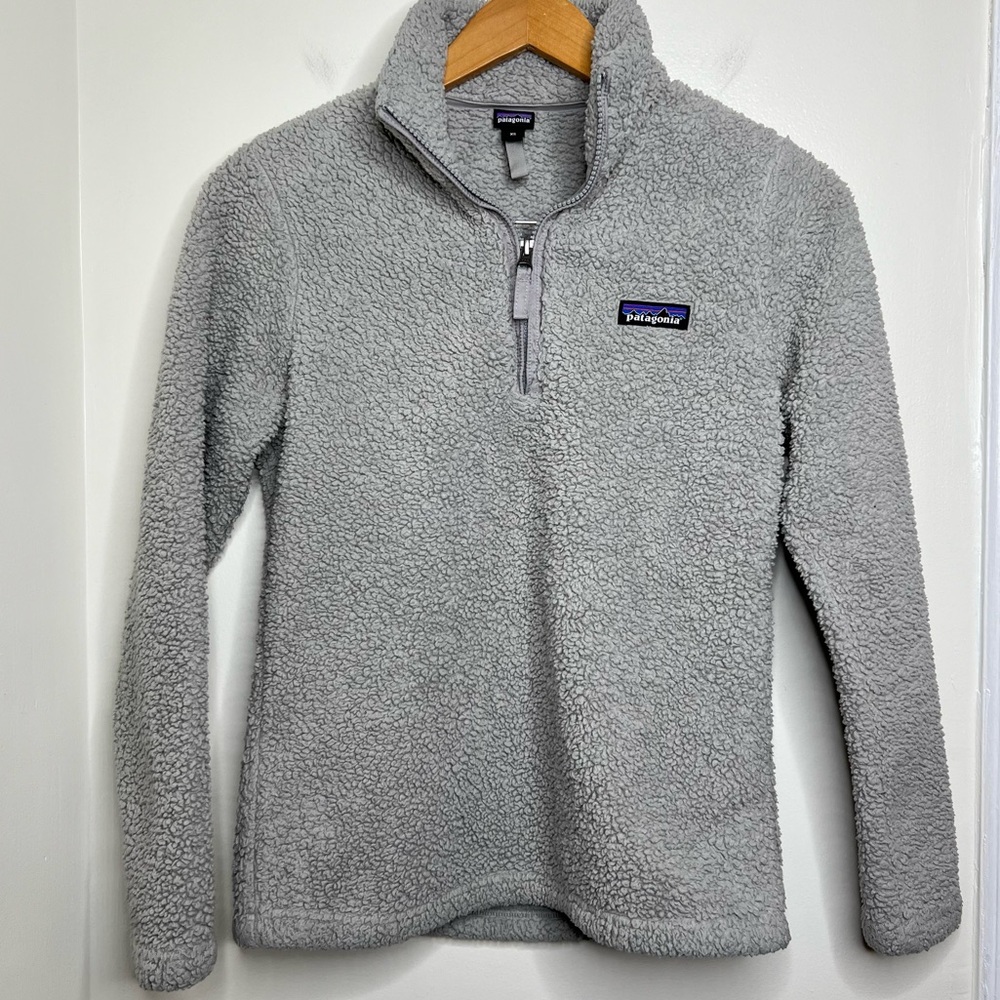 Patagonia Fleece Sherpa 1/4 Zip Pullover Top Gray Women’s Size XS